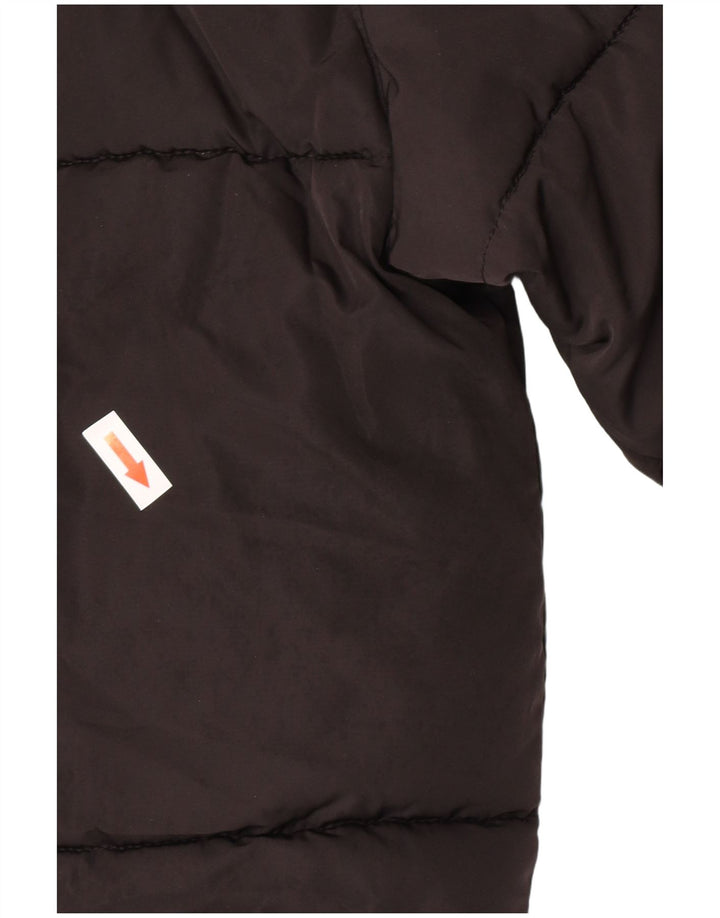 Jaqueta acolchoada com capuz feminina Zara UK 42 XL poliéster preto