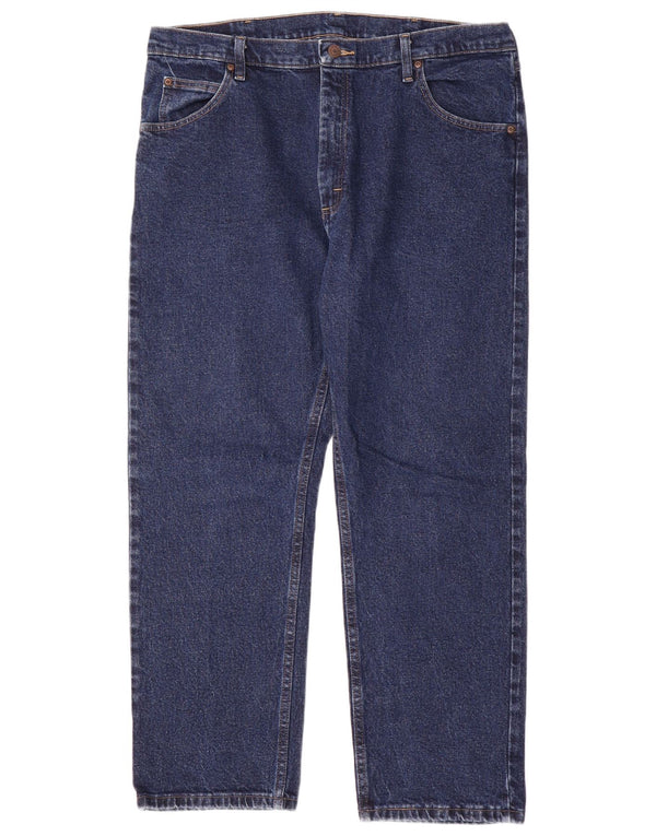 Wrangler Mens Straight Jeans W38 L29 Azul Algodão