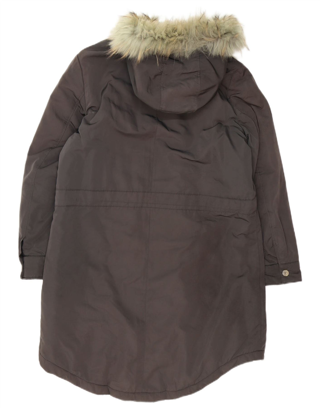 Trussardi Casaco feminino acolchoado com capuz e grandes dimensões IT 44 médio marrom nylon
