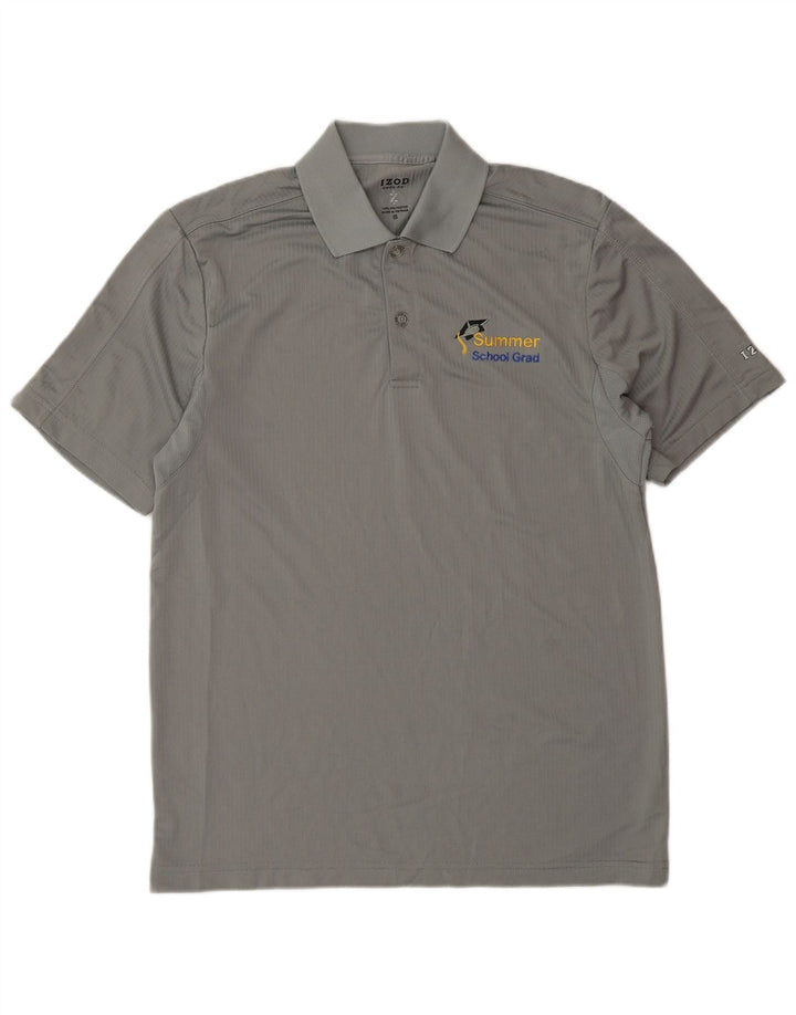 Camisa polo masculina Izod pequena cinza poliéster
