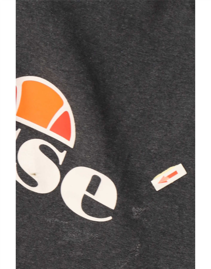 Suéter Ellesse masculino com capuz gráfico cinza médio algodão