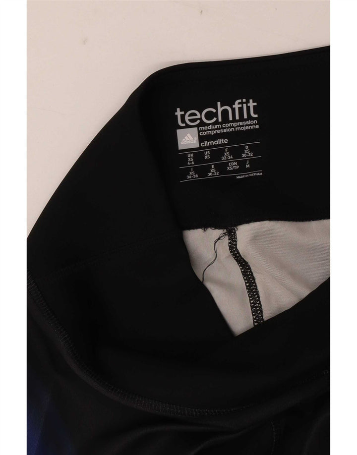 Leggings Adidas Feminino Padrão Abstrato UK 4/6 XS Preto