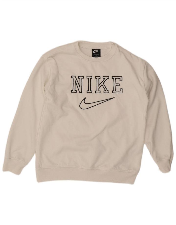 NIKE Mens Graphic Moletom Jumper Grande Algodão Branco