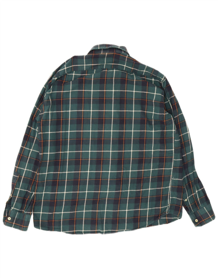Camisa masculina de flanela Carrera Regular Fit XL verde xadrez algodão