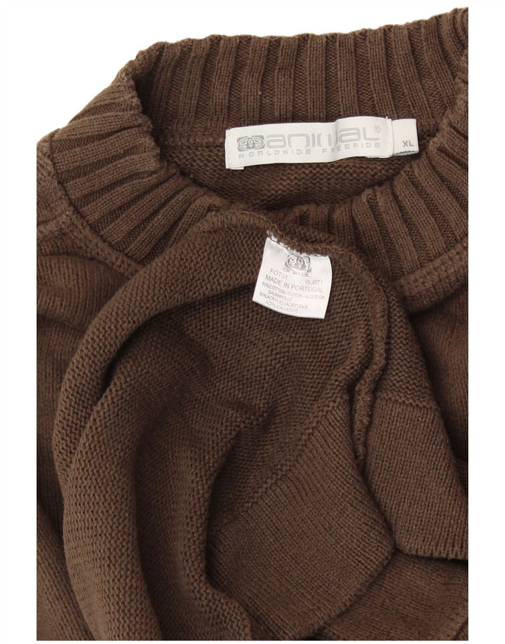 ANIMAL Suéter masculino com gola redonda XL algodão marrom