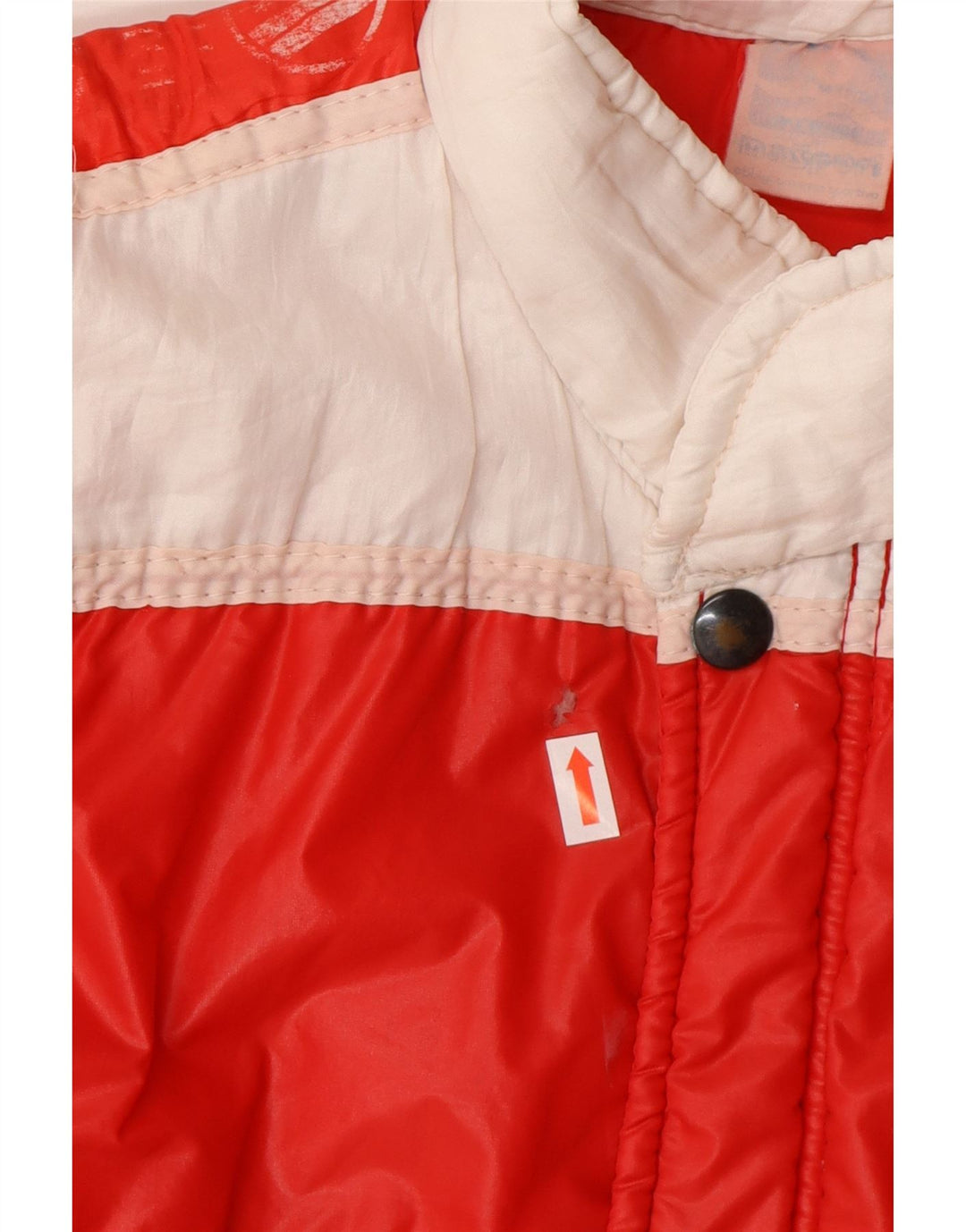 Colete acolchoado masculino vintage UK 36 poliamida colorblock vermelho pequeno