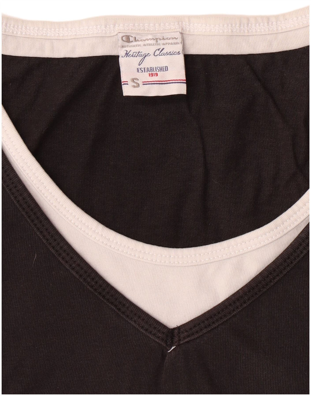 Camiseta feminina CHAMPION Heritage Classics com estampa gráfica UK 10 pequena preta