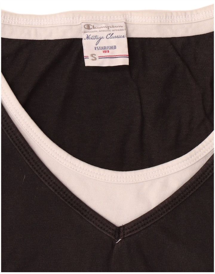 Camiseta feminina CHAMPION Heritage Classics com estampa gráfica UK 10 pequena preta