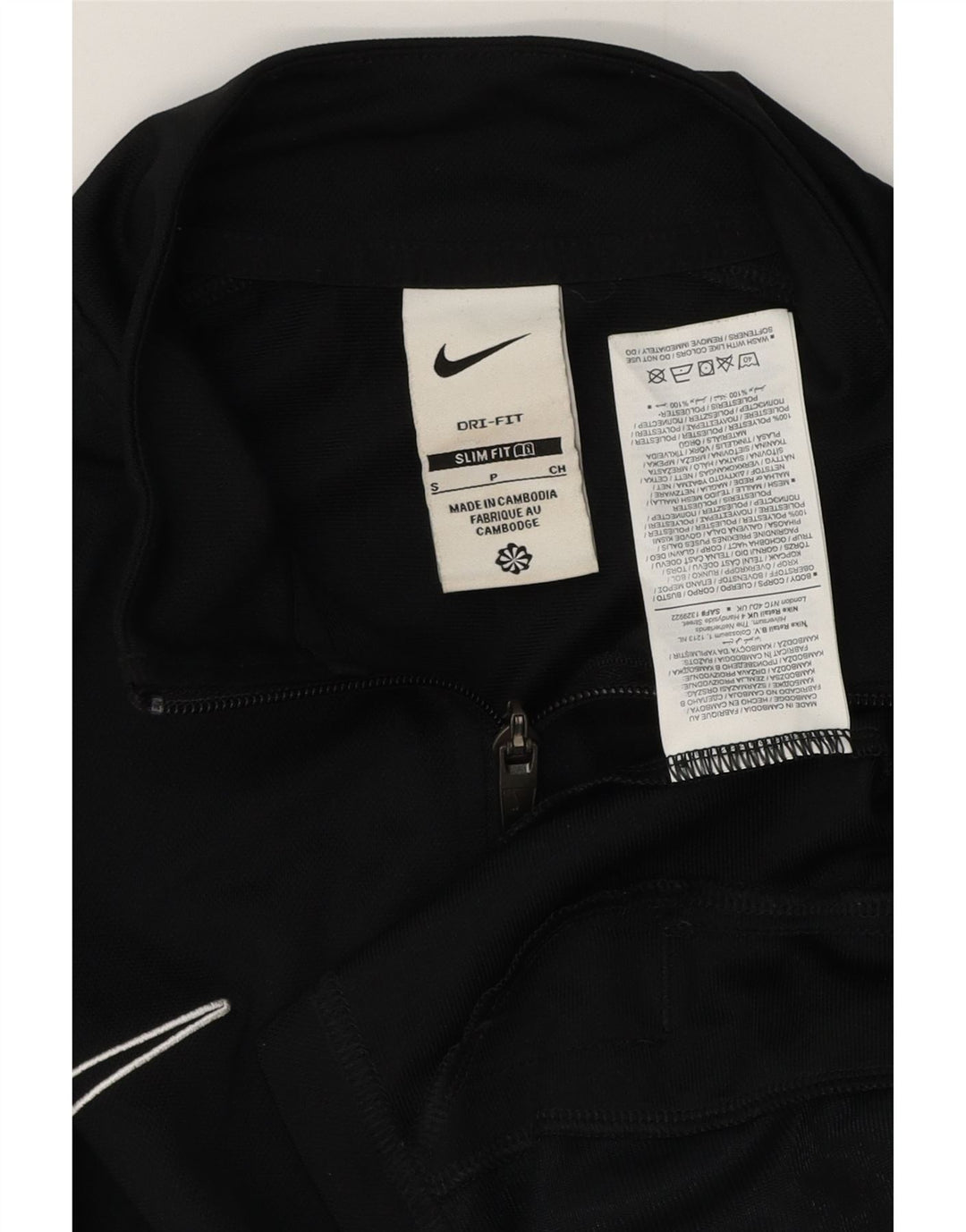 Nike Mens Dri Fit Slim Fit Treino Top Jaqueta Pequena Poliéster Preto
