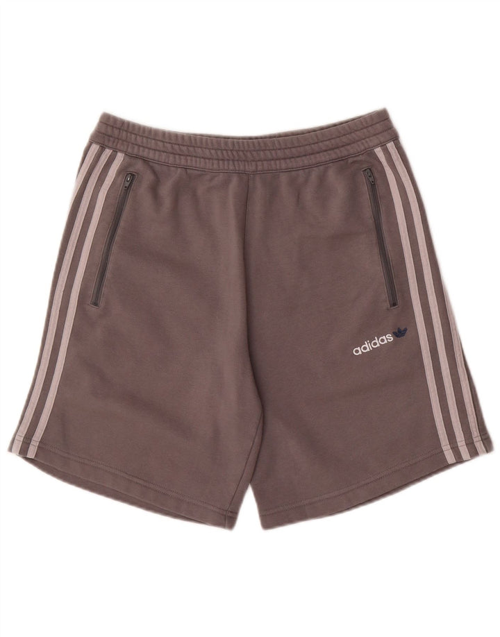 Shorts esportivos masculinos Adidas cinza médio