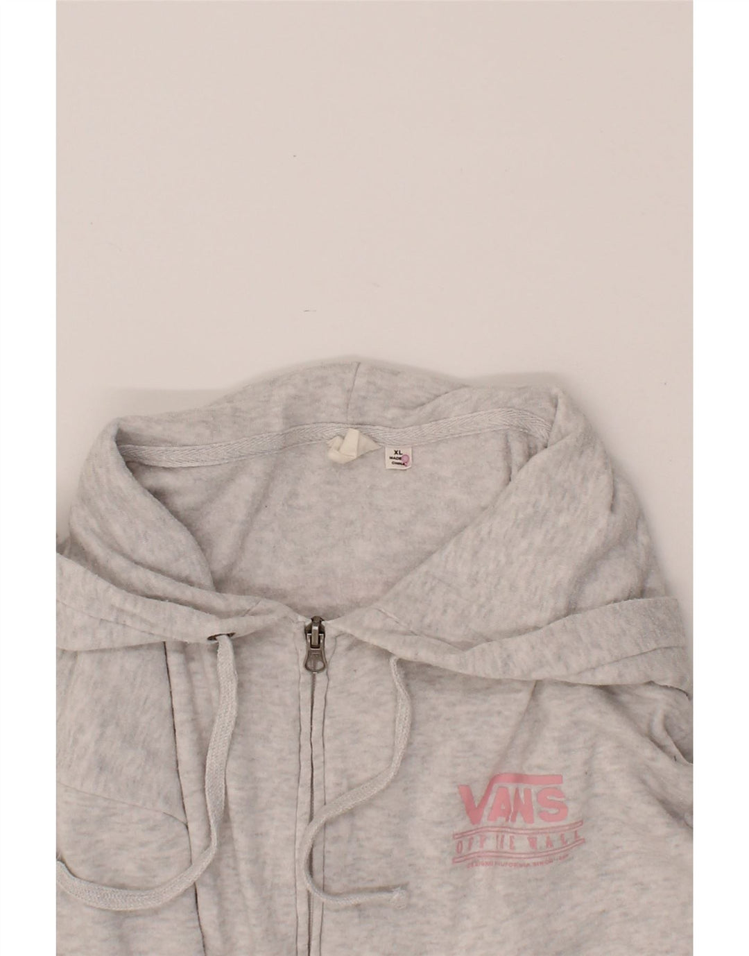 VANS Womens Graphic Zip Hoodie Sweater UK 18 XL Grey Cotton Vintage Vans and Second-Hand Vans from Messina Hembry 