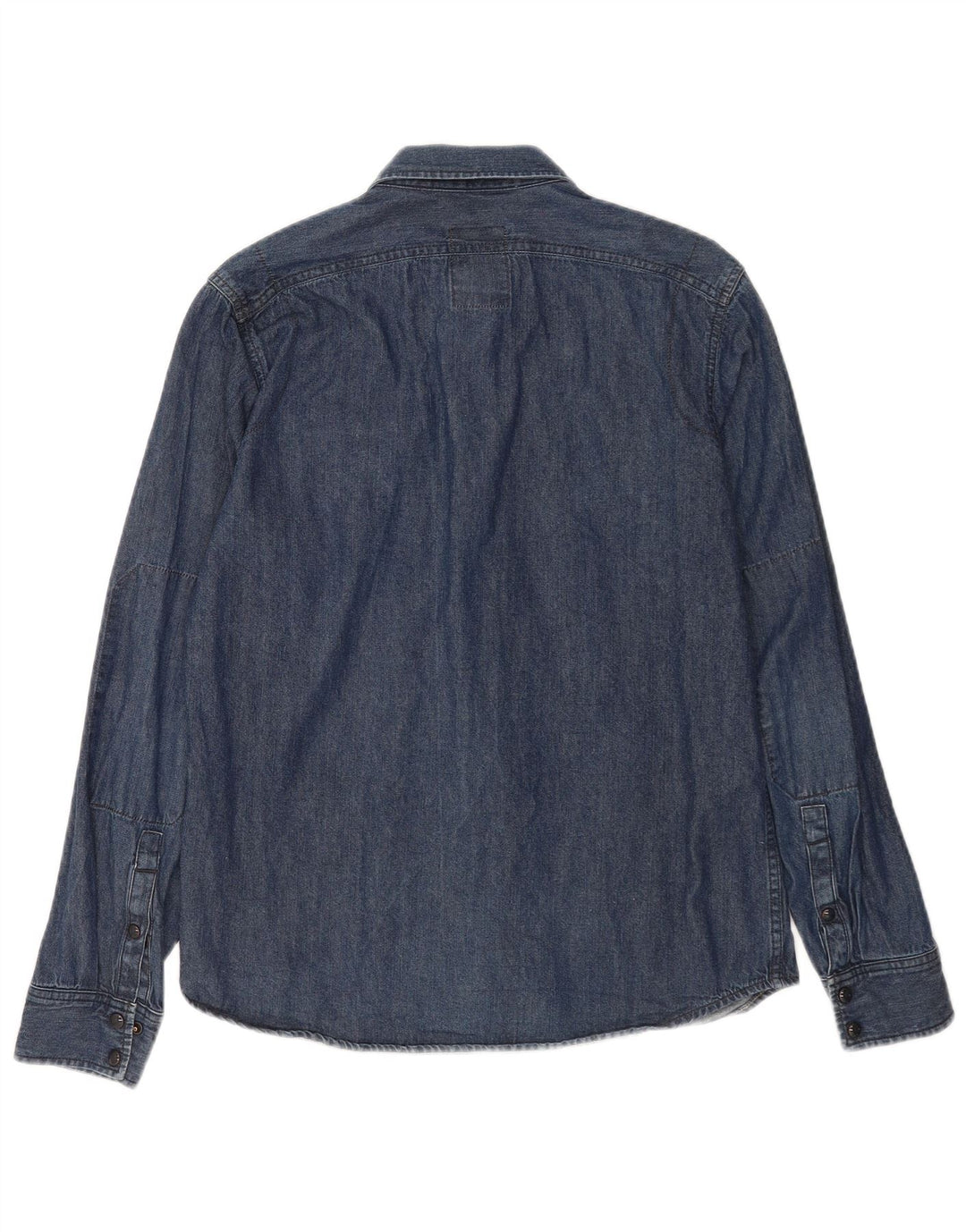 Camisa jeans masculina G-Star de algodão azul médio