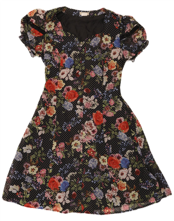 Vestido feminino Mona A-Line EU 42 grande poliéster floral multicolorido