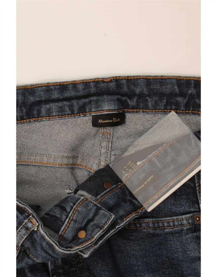 Jeans Slim Feminino Massimo Dutti EU 38 Pequeno W28 L26 Azul Marinho
