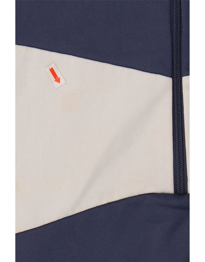 PUMA feminino gráfico moletom jumper UK 8 pequeno azul marinho colorblock