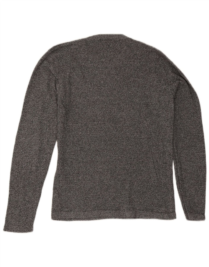Suéter masculino Jack & Jones com gola redonda e algodão manchado cinza médio