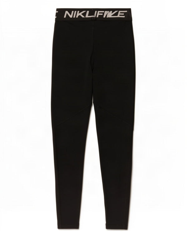Leggings Nike Womens Dri Fit Graphic UK 8 Pequeno Poliéster Preto