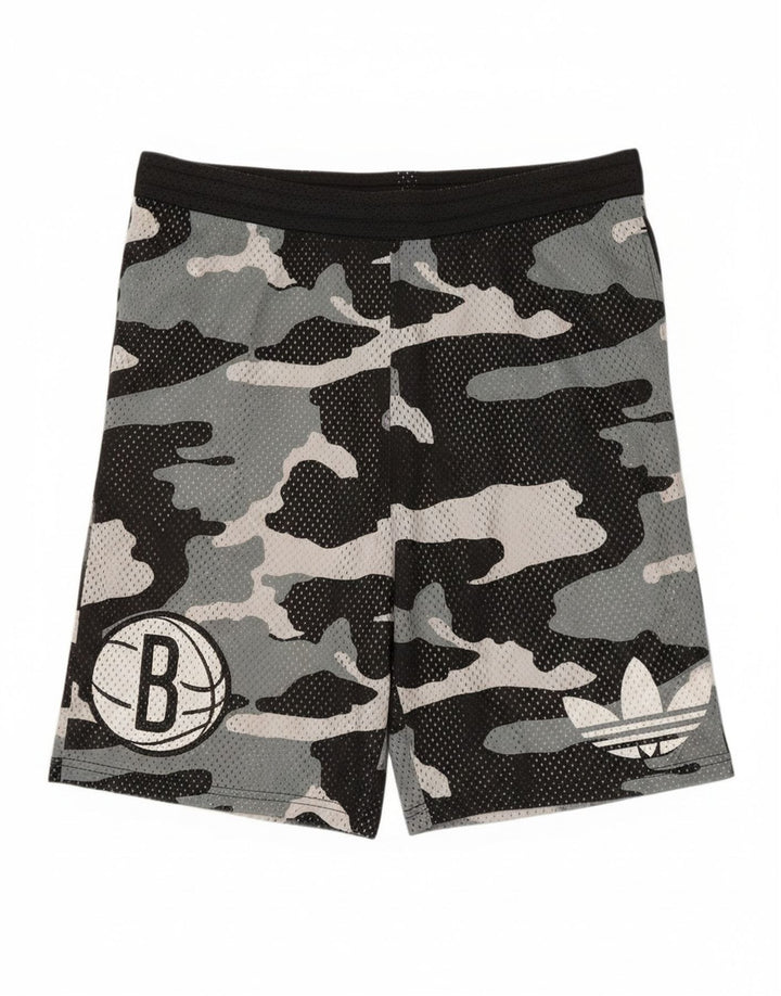 Shorts esportivos gráficos masculinos Adidas médio preto camuflado poliéster
