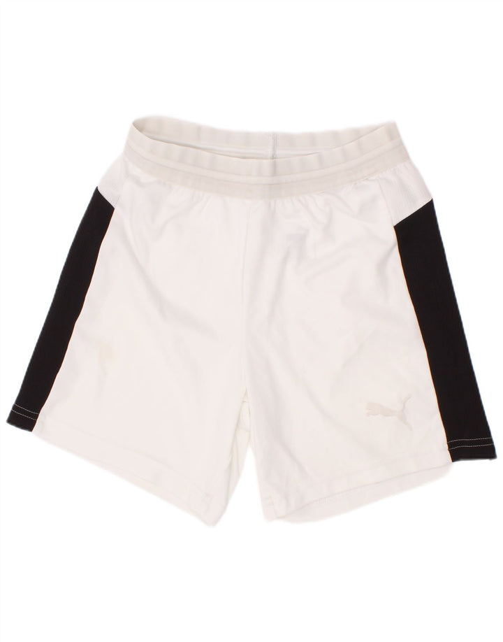 Shorts esportivos Puma Boys 7-8 anos branco colorblock poliéster