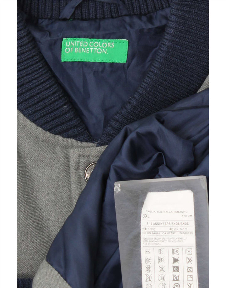 Casaco Benetton Boys Graphic Varsity 13-14 Anos 3XL Cinzento Poliéster