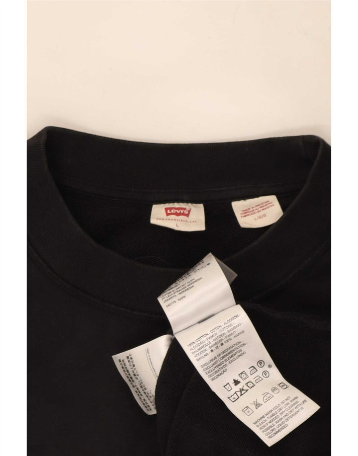 Levi's Moletom Masculino Jumper Grande Algodão Preto