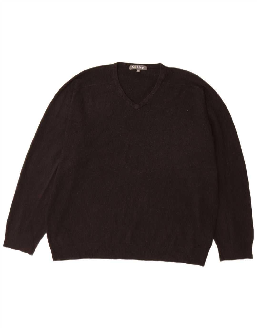 Suéter masculino Marks & Spencer com decote em V 2XL acrílico preto