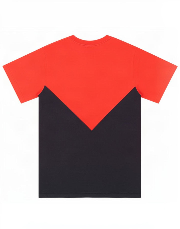 Camiseta masculina Adidas Top médio vermelho colorblock algodão