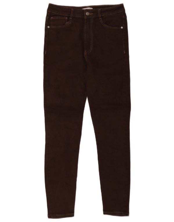 Calça jeans skinny feminina Zara EU 42 grande W32 L27 algodão marrom