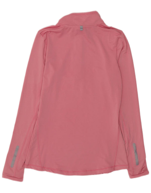 Ellesse Top feminino com zíper e manga comprida UK 12 poliéster rosa médio