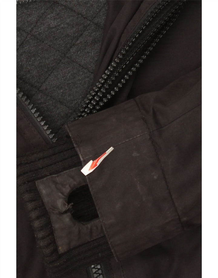 Jaqueta corta-vento feminina Superdry The Windbomber com capuz Reino Unido 14 médio preto
