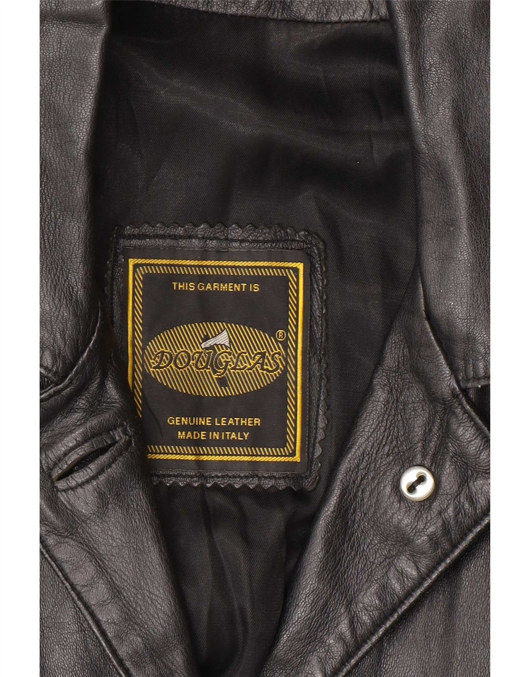 Casaco de couro feminino Douglas UK 16 grande preto