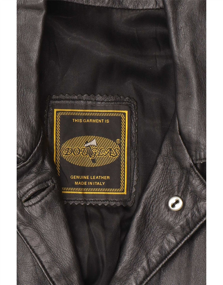 Casaco de couro feminino Douglas UK 16 grande preto