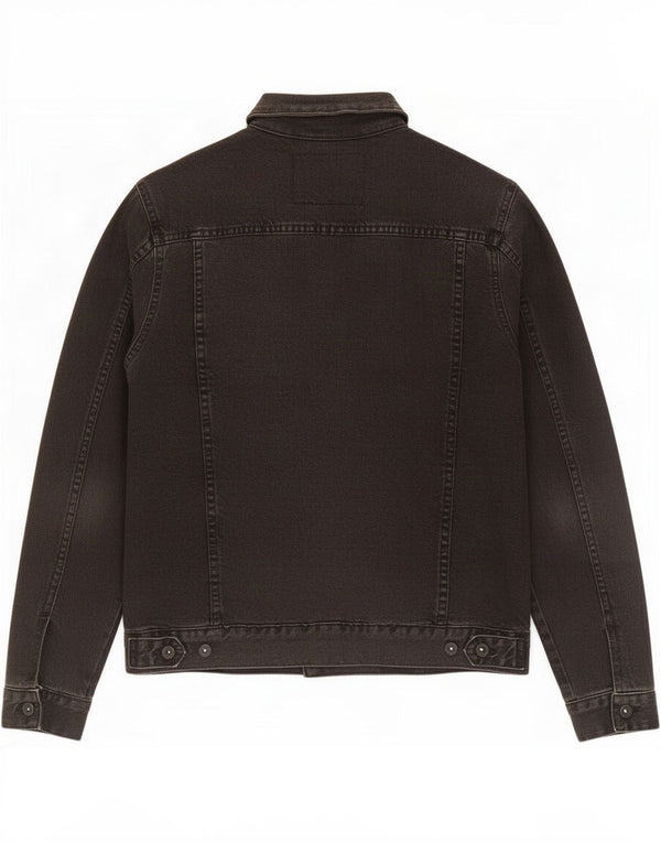 Jaqueta jeans Zara masculina Sherpa Reino Unido 40 grande algodão preto