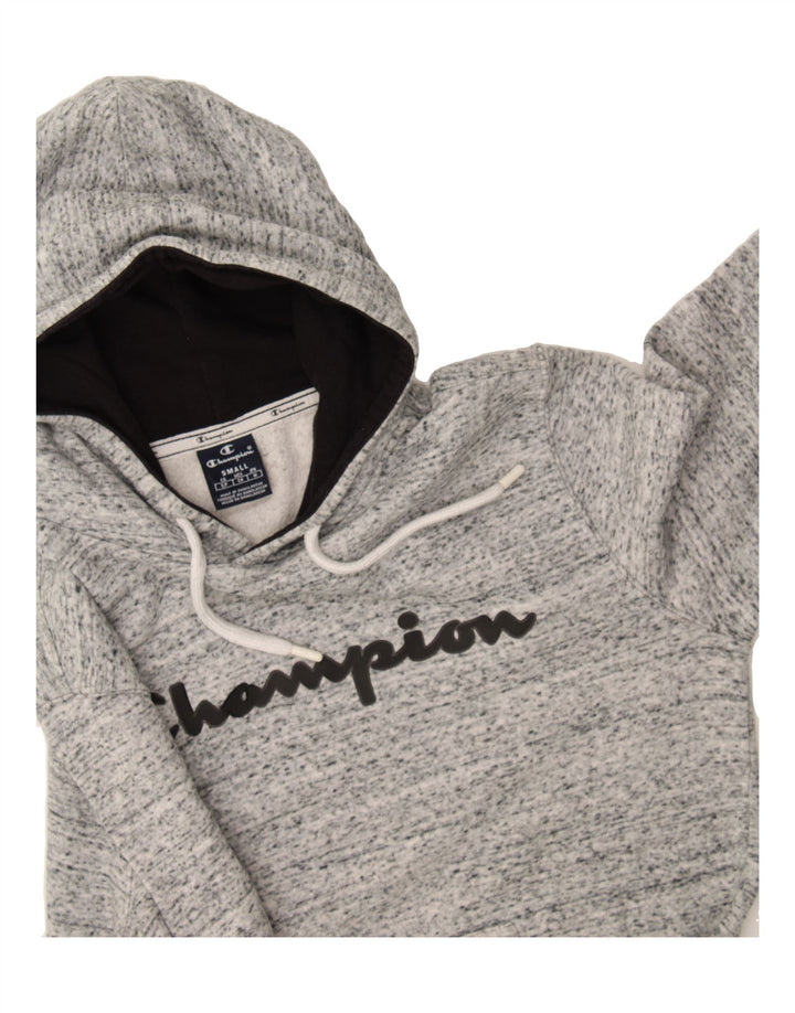 CHAMPION Mens Graphic Hoodie Jumper Small Grey Flecked Cotton Vintage Champion and Second-Hand Champion from Messina Hembry 