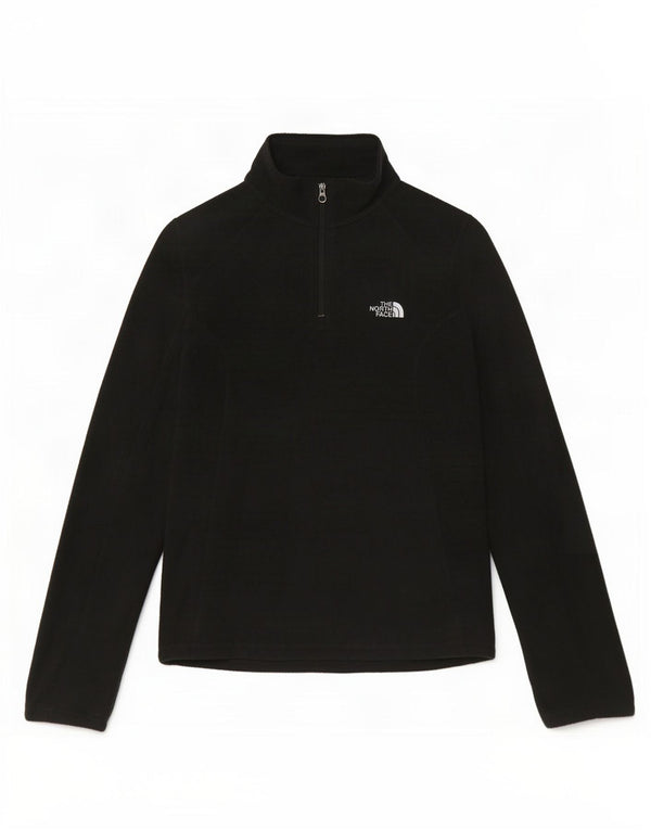 Suéter de lã feminino The North Face com zíper e gola UK 10 pequeno poliéster preto