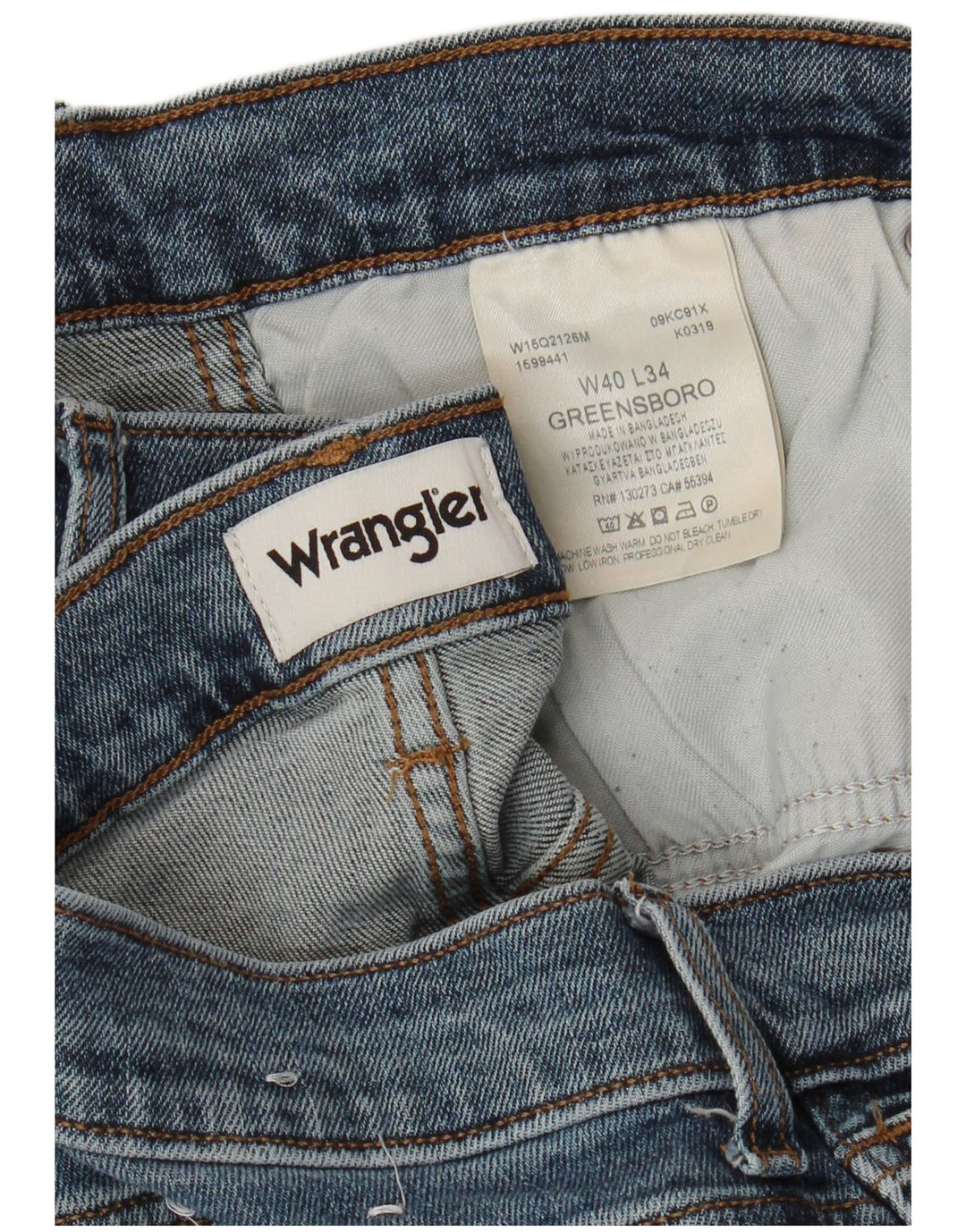 WRANGLER Mens Greensboro Straight Jeans W40 L34 Azul Algodão