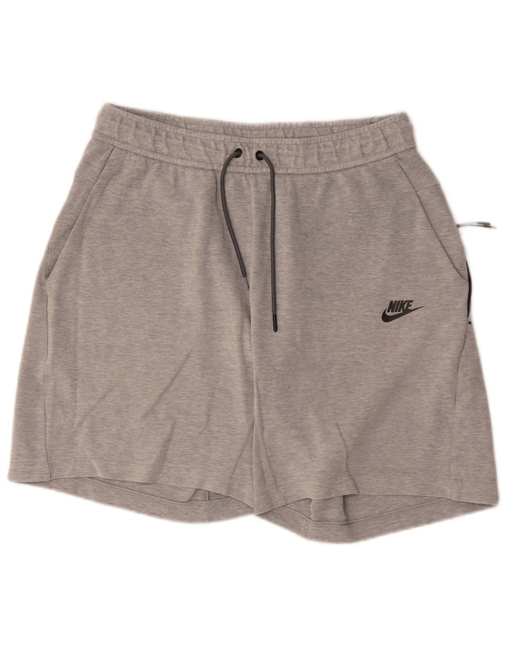 Shorts esportivos masculinos Nike médio cinza manchado de algodão