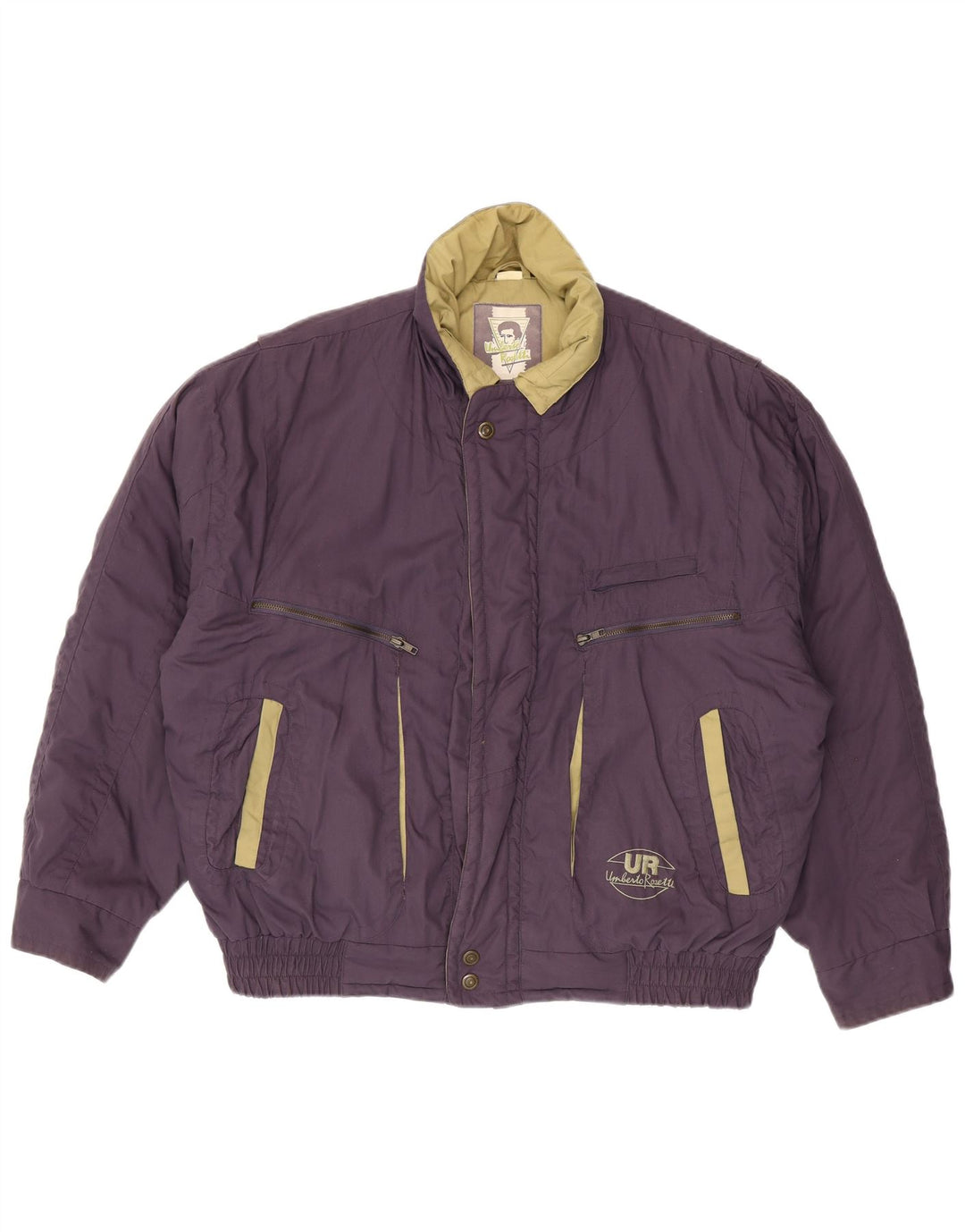 Jaqueta acolchoada masculina Umberto Rosetti UK 42 XL roxo poliéster