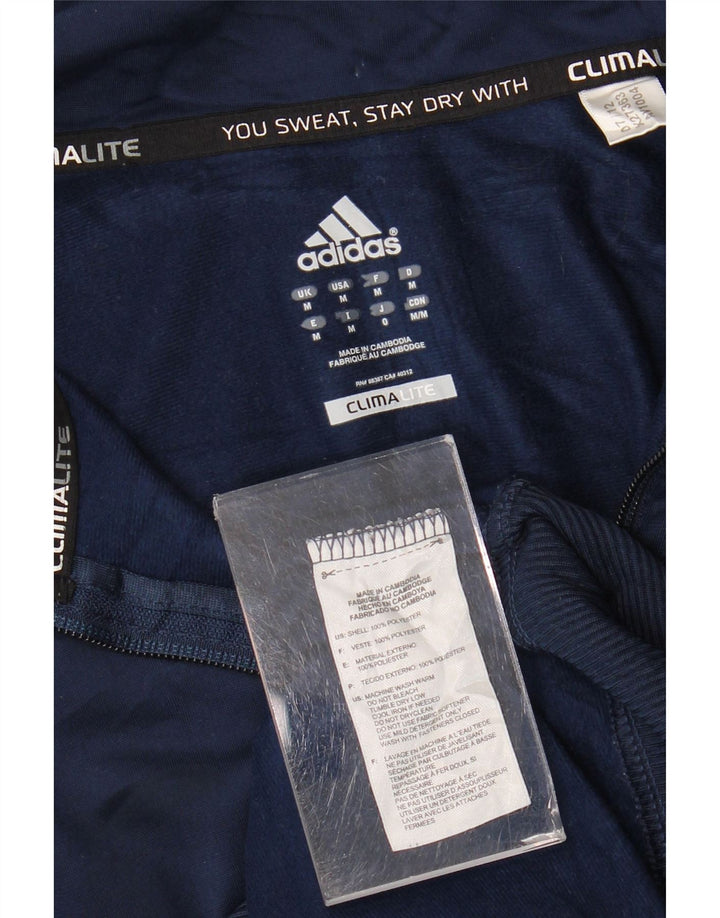 Adidas Mens Climalite Tracksuit Top Jacket Médio Azul Marinho Poliéster
