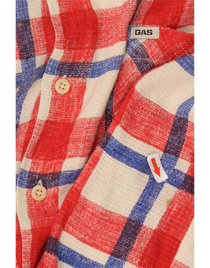 Camisa masculina Gas XL algodão xadrez vermelho