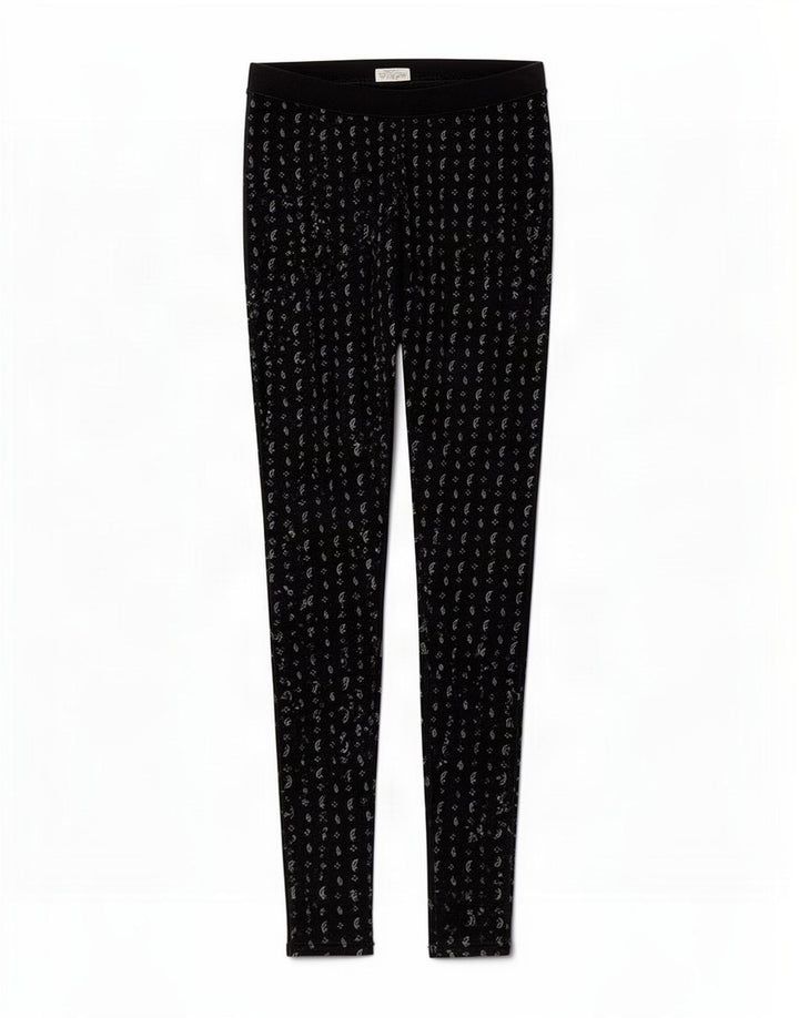 Leggings femininas Jack Wills com padrão abstrato Reino Unido 8 pequenas pretas