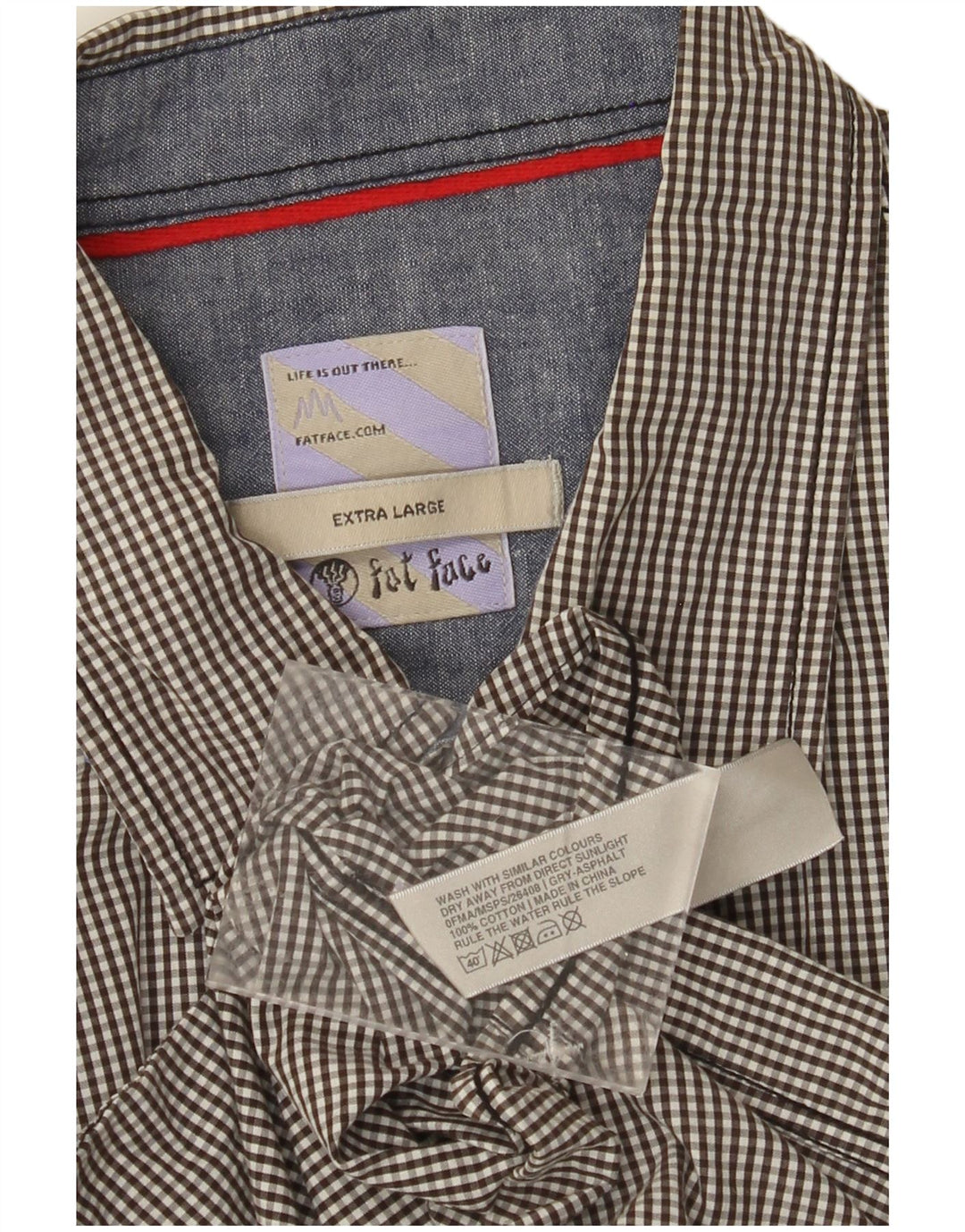 Camisa masculina FAT FACE XL cinza algodão guingão