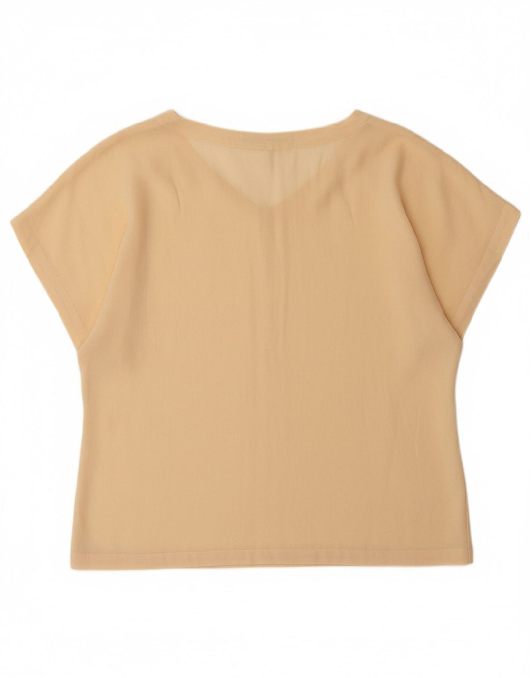 Camiseta feminina MAX MARA UK 14 grande seda bege