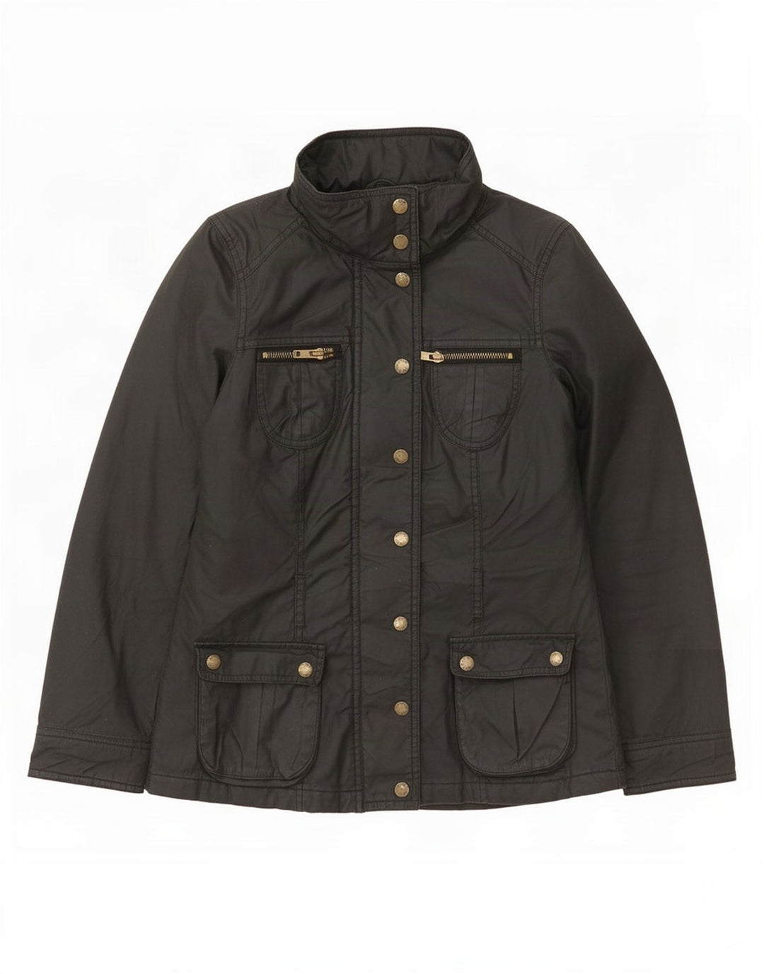 Jaqueta feminina de algodão encerado Oasis UK 6 XS cinza
