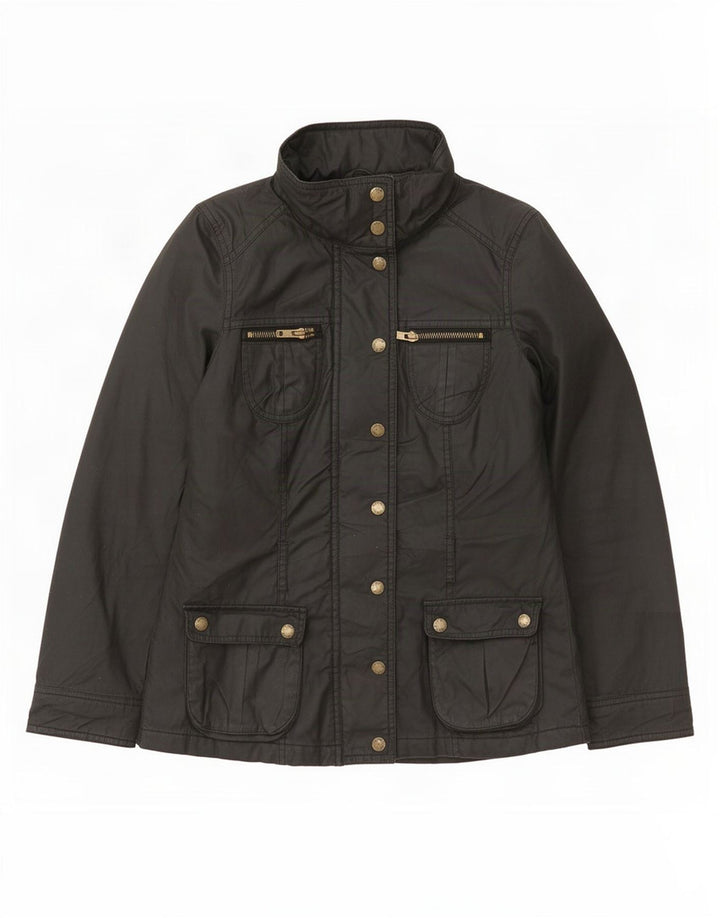 Jaqueta feminina de algodão encerado Oasis UK 6 XS cinza