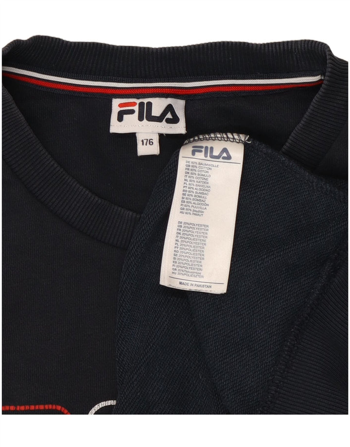 Fila Boys Graphic Sweatshirt Jumper 15-16 Anos Azul Marinho Algodão