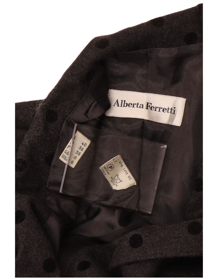 Sobretudo feminino ALBERTA FERRETTI Reino Unido 8 lã de bolinhas cinza pequena