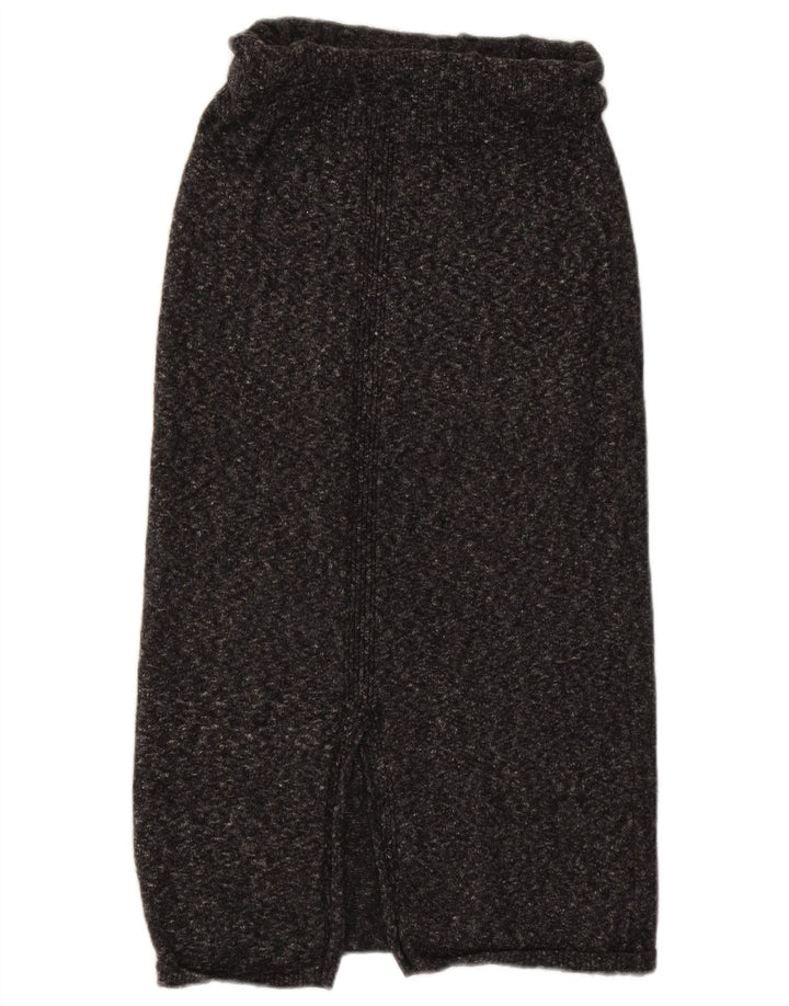 Saia midi de malha feminina Massimo Dutti pequena W30 cinza manchada