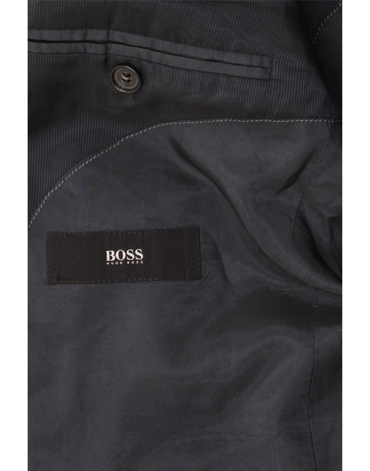 Jaqueta Blazer Masculina Hugo Boss com 2 Botões EU 48 Lã Azul Marinho Médio