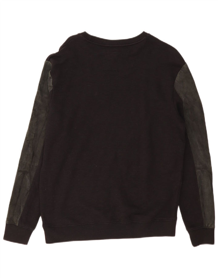 All Saints moletom masculino jumper médio preto colorblock algodão